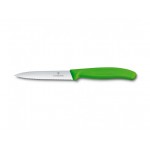 VICTORINOX Nůž na zeleninu s vlnkovým ostřím 10 cm zelený