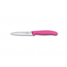 VICTORINOX Nůž na zeleninu s vlnkovým ostřím 10 cm růžový