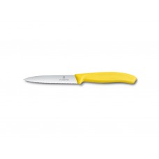 VICTORINOX Nůž na zeleninu s vlnkovým ostřím 10 cm žlutý