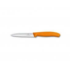 VICTORINOX Nůž na zeleninu s vlnkovým ostřím 10 cm oranžový